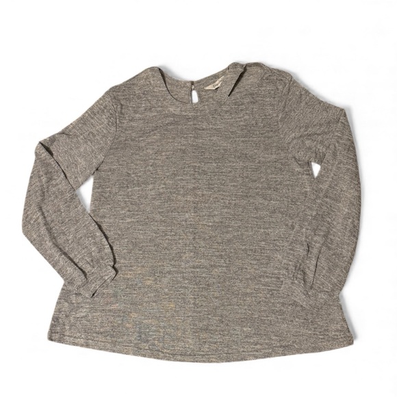 Heather Gray Shoulder Accent Sweater - Picture 2 of 3